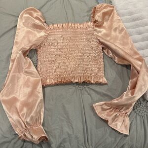 Pink going out long sleeve top, size small